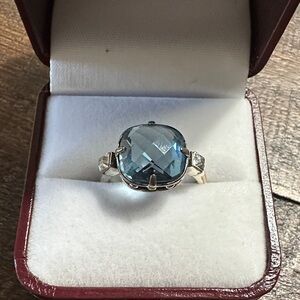 Brighton Silver Ring with Blue Gemstone